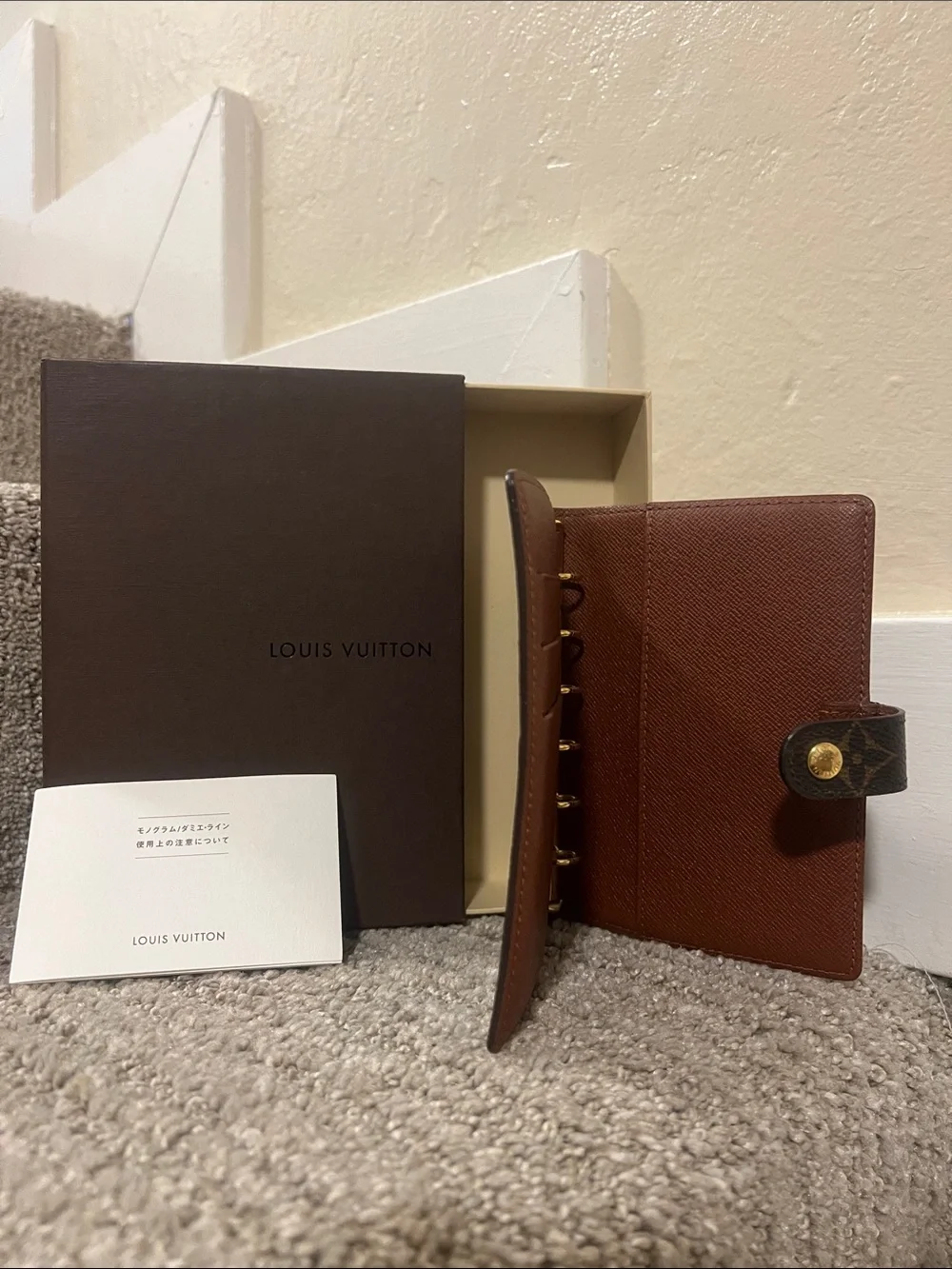 Louis Vuitton Brown and Monogram Canvas Small Ring Agenda Holder